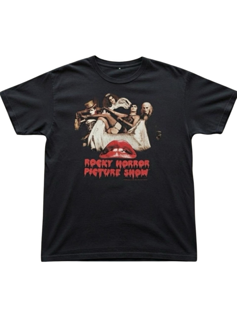 Gildan Tim Curry Black Graphic Tee with Red Lip Art